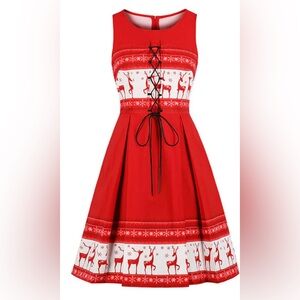1950 Sexy Sleeveless Round neck Christmas Party dress size Small NWOT